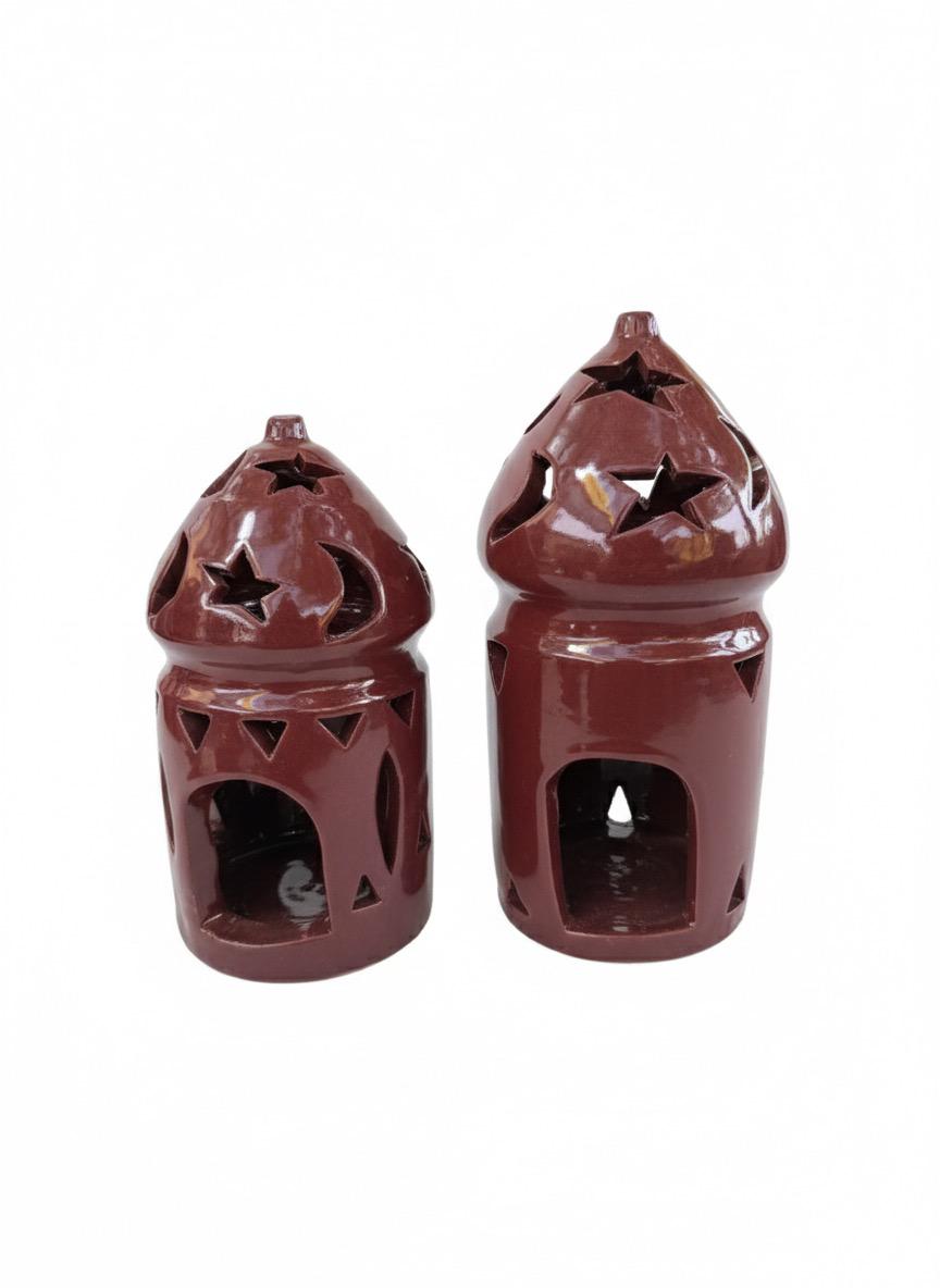 Moon and Star Pottery Lantern