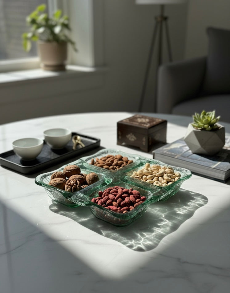 The Azure Glass Appetizer Tray