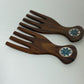Wood and Pearl Salad Forks