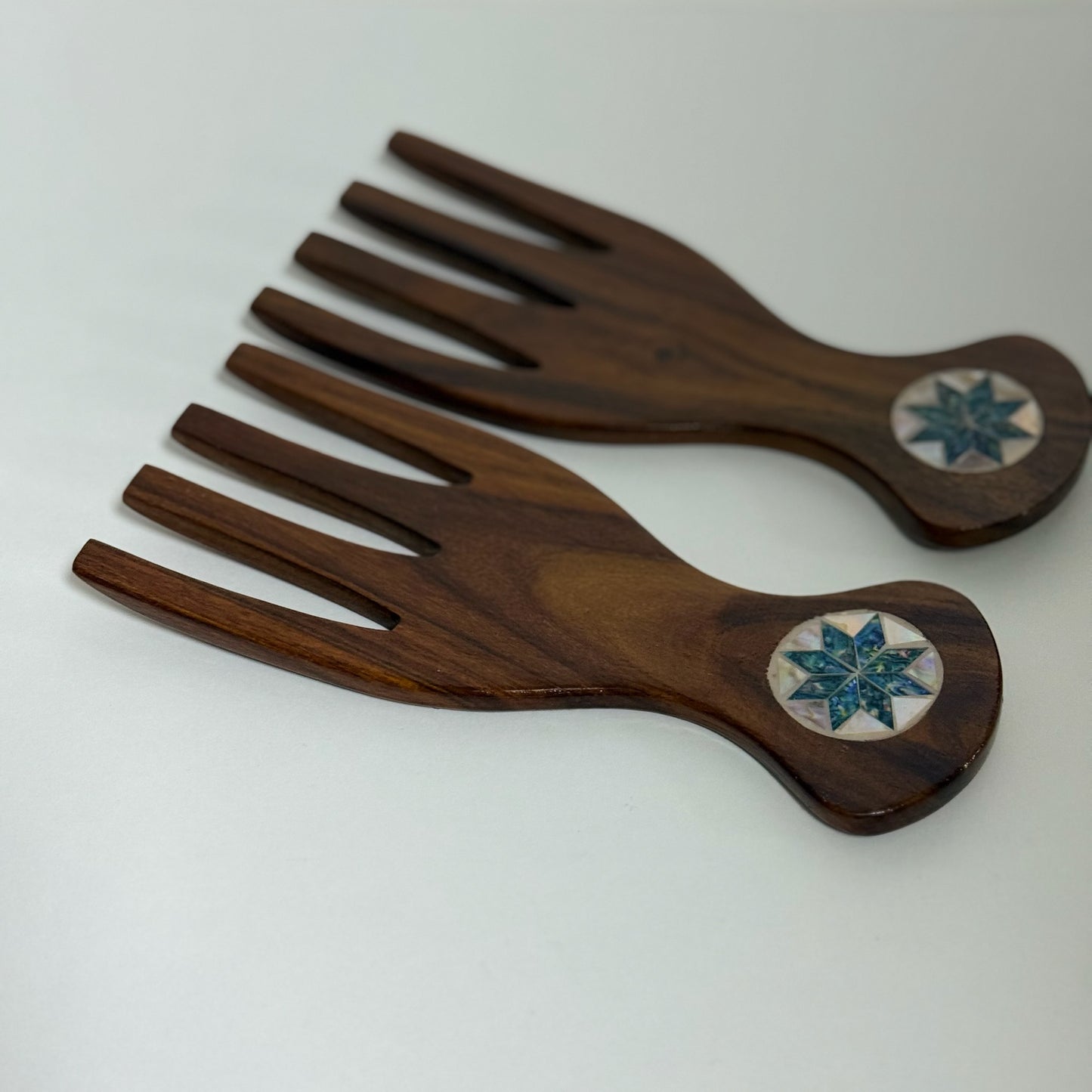 Wood and Pearl Salad Forks