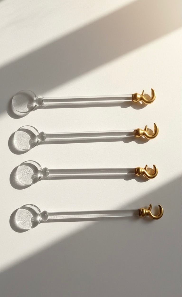 Glass Crescent Spoons