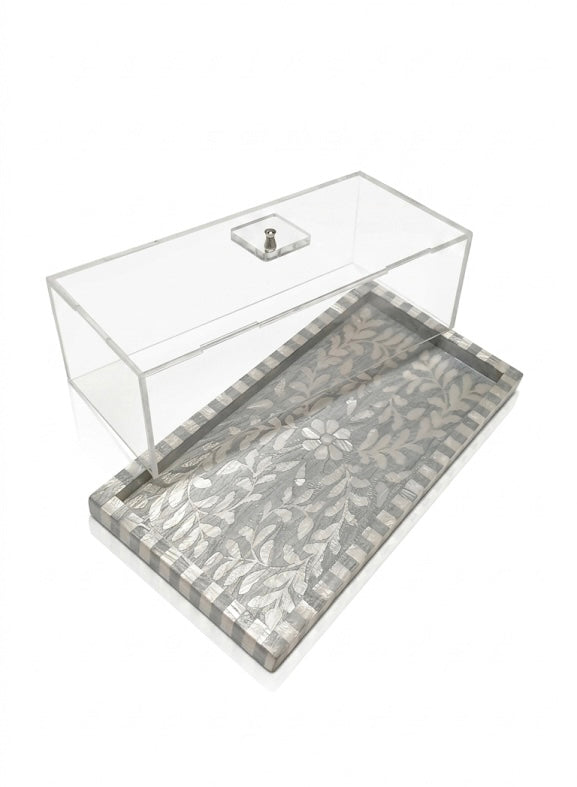 Rectangular Sadaf Tray with Cover
