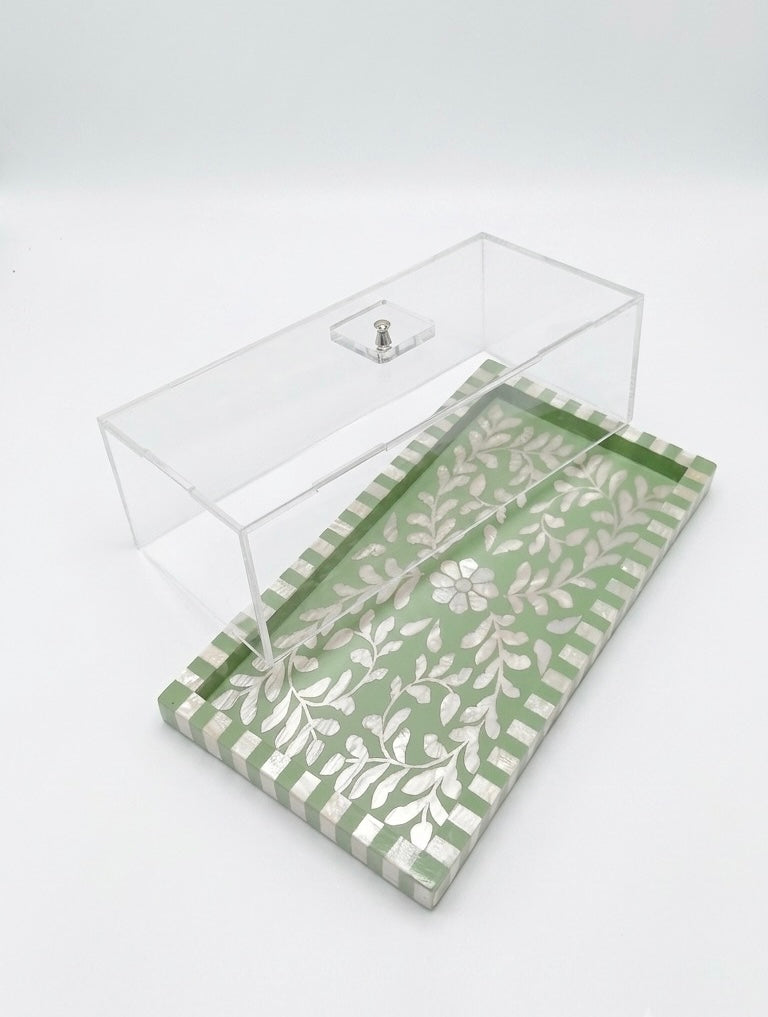 Rectangular Sadaf Tray with Cover