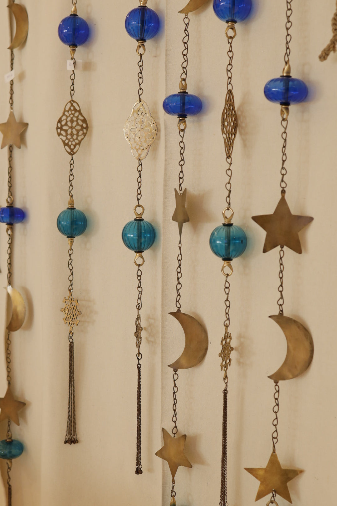 Brass Crescent and Stars Decorative Chain